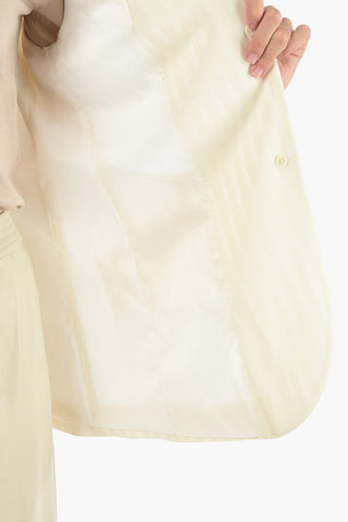 Blazer Foderato Gessato con Spallini Imbottiti