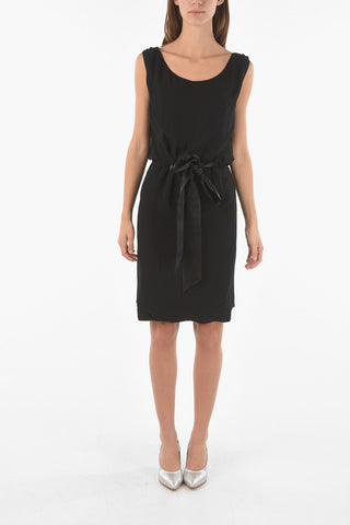 MM1 vestito halterneck midi in seta con sottoveste inerna