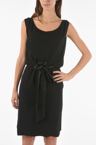 MM1 vestito halterneck midi in seta con sottoveste inerna