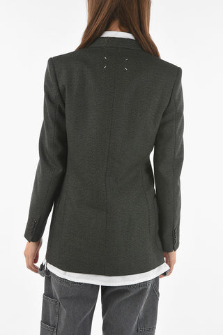 MM0 Blazer Doppiopetto in Lana con Rever a Lancia