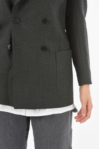 MM0 Peak Lapel Double-breasted  Wool Blazer