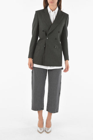 MM0 Peak Lapel Double-breasted  Wool Blazer