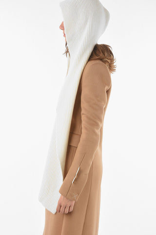 hooded virgin wool scarf