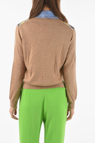 MM0 abstract Printed Cardigan with Silk Detail