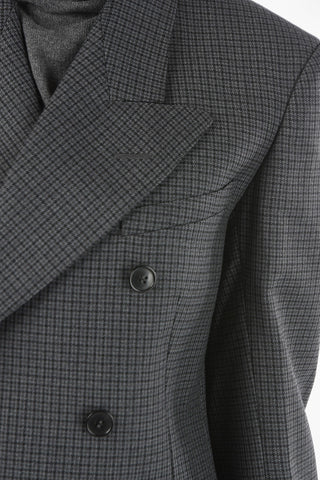 MM4 Double-breasted Peak Lapel Check Blazer