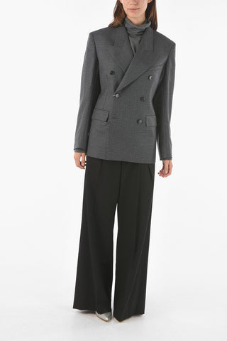 MM4 Double-breasted Peak Lapel Check Blazer