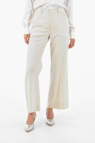 MM4 All Over Logo Wool Palazzo Pants