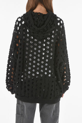 MM1 All Over Openwork Maxi Hoodie