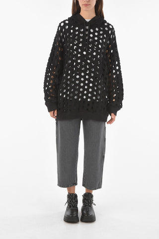 MM1 All Over Openwork Maxi Hoodie