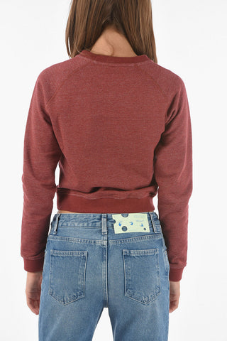 SEE BY Crew Neck Printed Fleece Cotton Sweatshirt