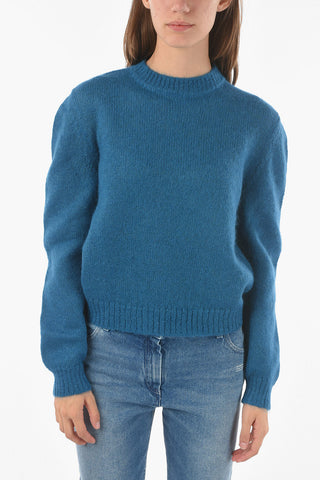 Crew Neck Mohair Blend Pullover