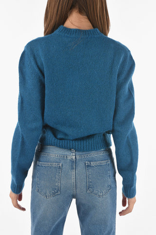 Crew Neck Mohair Blend Pullover