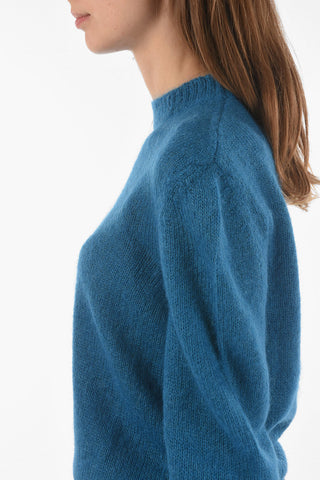 Crew Neck Mohair Blend Pullover