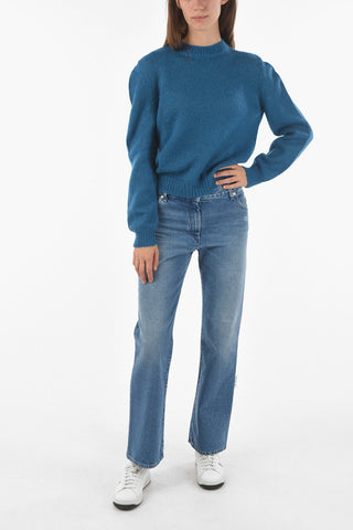 Crew Neck Mohair Blend Pullover