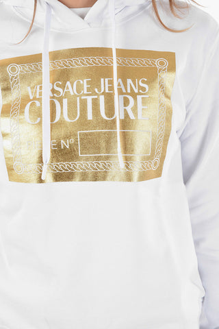 COUTURE Lamè Printed Logo Fleece Cotton Hoodie