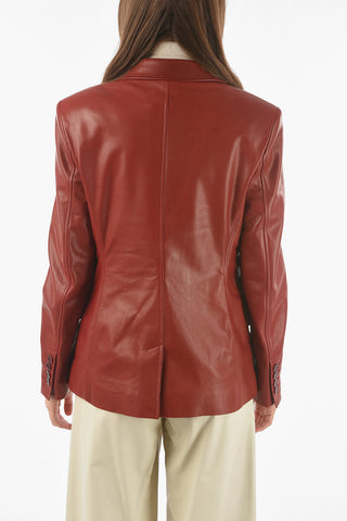 Blazer Foderato in Nappa con Spallini Imbottiti