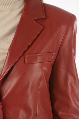 Blazer Foderato in Nappa con Spallini Imbottiti