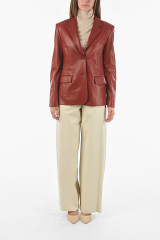 Blazer Foderato in Nappa con Spallini Imbottiti