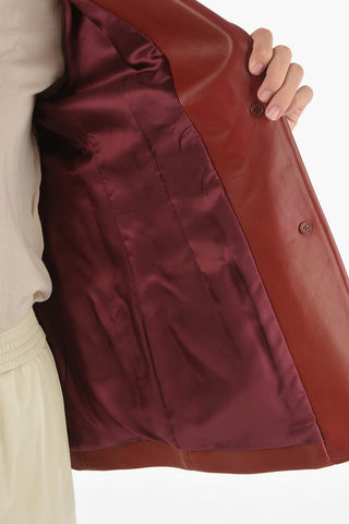 Blazer Foderato in Nappa con Spallini Imbottiti