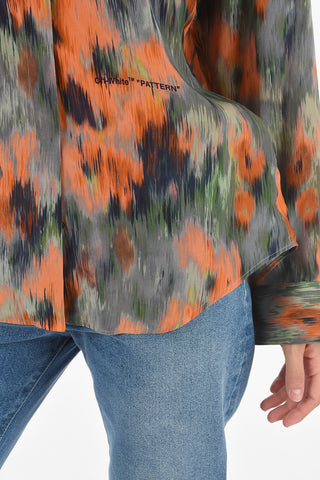 Silk CHINE Shirt with Abstract Print