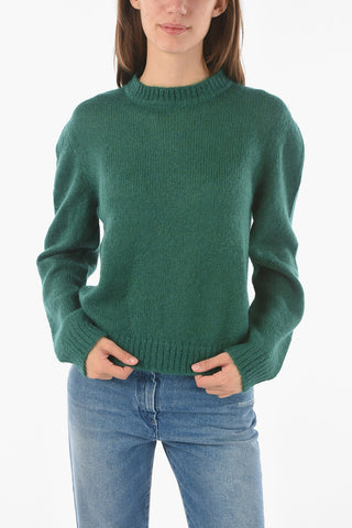Crew Neck Mohair Blend Pullover