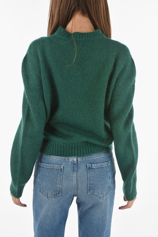 Crew Neck Mohair Blend Pullover