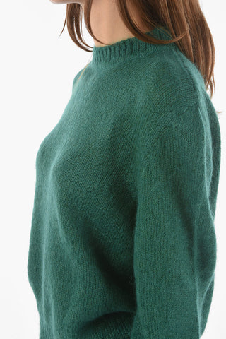 Crew Neck Mohair Blend Pullover
