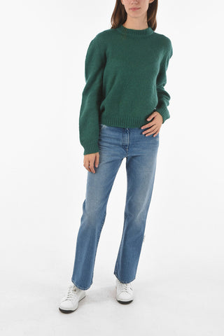 Crew Neck Mohair Blend Pullover
