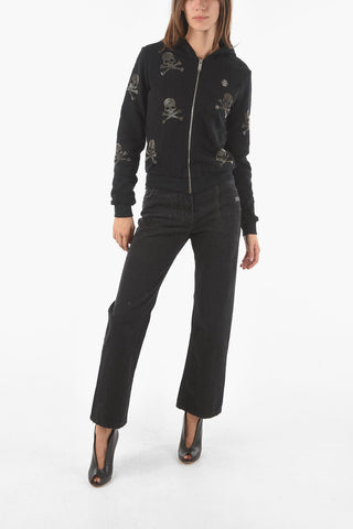 COUTURE EST.1978 felpa con cappuccio e teschi strass