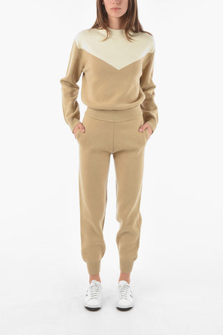 Joggers in Lana e Cashmere con Tasche a Filo