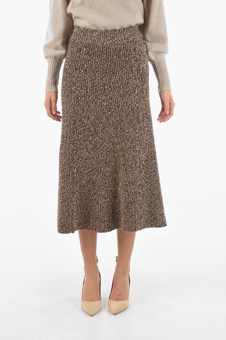 Cashmere Blend Knitted Midi Skirt