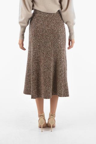 Cashmere Blend Knitted Midi Skirt