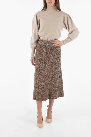 Cashmere Blend Knitted Midi Skirt