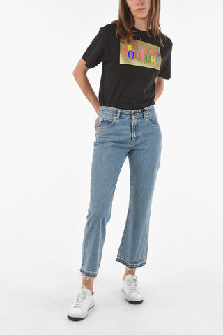 Raw Cut-edged Cropped Fit Bootcut Denims