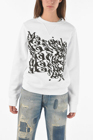MM0 Maxi Printed Logo on The Front Crew-Neck Sweatshirt