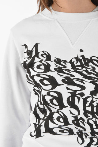 MM0 Maxi Printed Logo on The Front Crew-Neck Sweatshirt