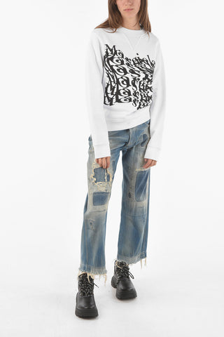 MM0 Maxi Printed Logo on The Front Crew-Neck Sweatshirt