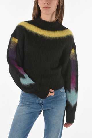 Fuzzy Wool Blend ARROW Crewneck Sweater