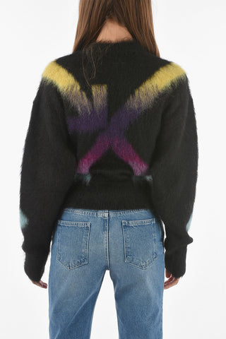 Fuzzy Wool Blend ARROW Crewneck Sweater