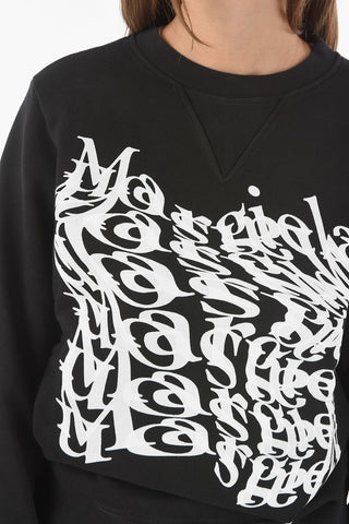 MM0 Felpa Girocollo con Maxi Stampa Logo Frontale