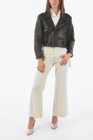 MM1 leather cropped jacket