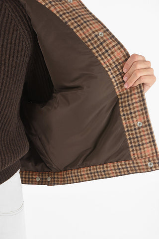 MM1 houndstooth wool sleeveless jacket