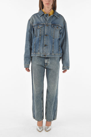 MM1 Giubbotto in Denim Foderato con Interno shephard's check