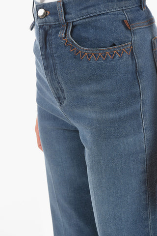 Logoed Back Pocket Palazzo Denims