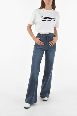 Logoed Back Pocket Palazzo Denims