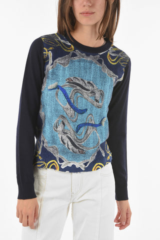 MM0 Silk Details Wool Sweater