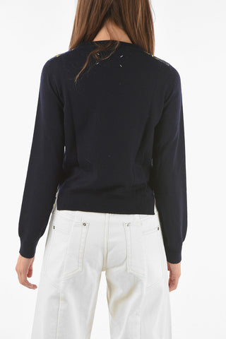 MM0 Silk Details Wool Sweater