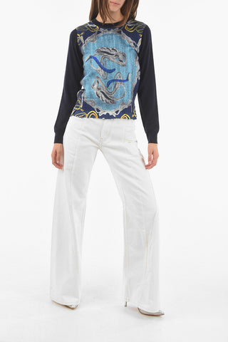 MM0 Silk Details Wool Sweater