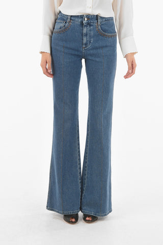 5 Pocket Visible Stitching Bootcut Denims