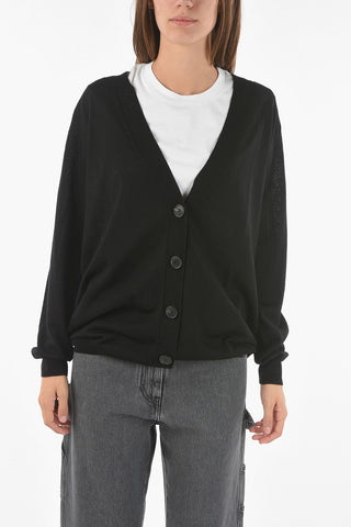 MM4 cardigan in lana con scollo a v